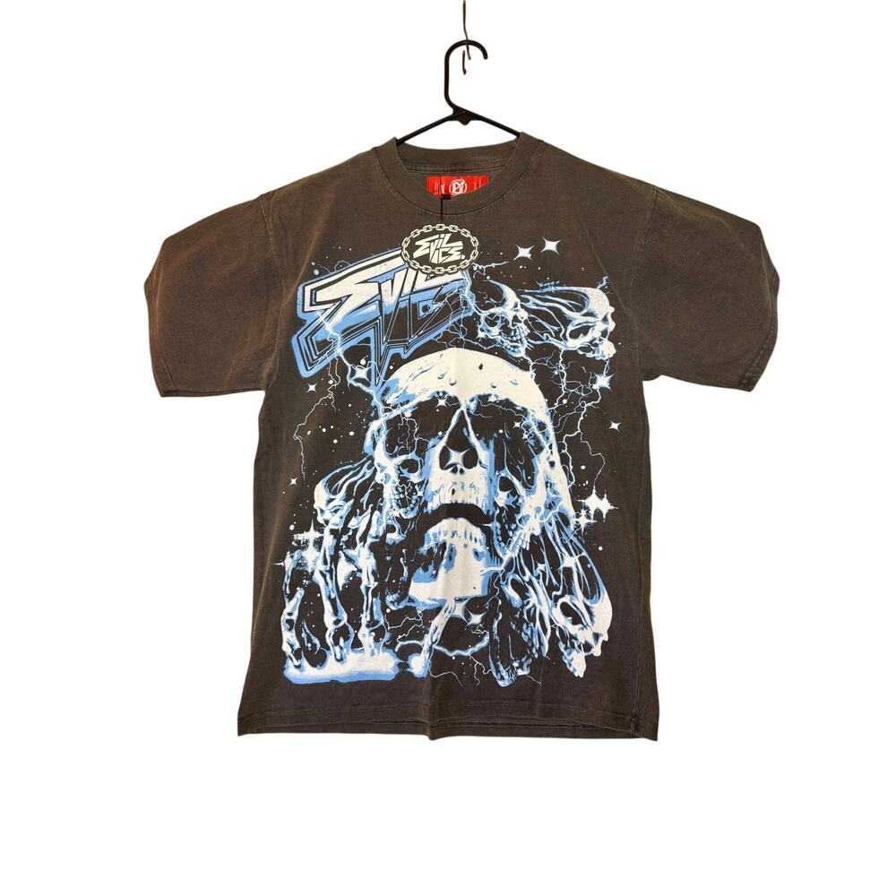 NEW w/ Tag - Evil Vice - Skull T-shirt in Dark Gray - Small